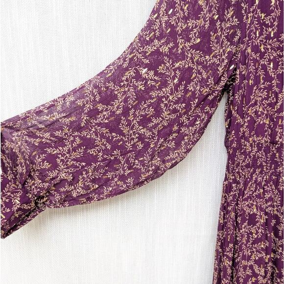 NWT Sézane Purple Robe Priscilla Floral Backless Midi Maxi Dress, size 40/L - Picture 7 of 11